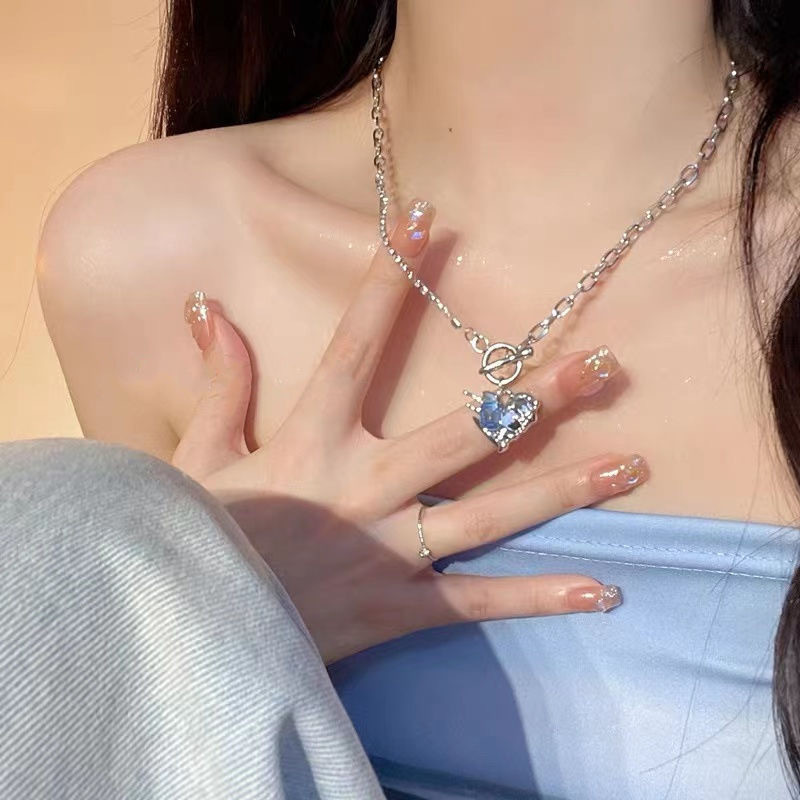 สร้อยคอ Zircon OT Clavicle Chain สไตล์หวานเย็นสำหรับสาวๆ HCD9