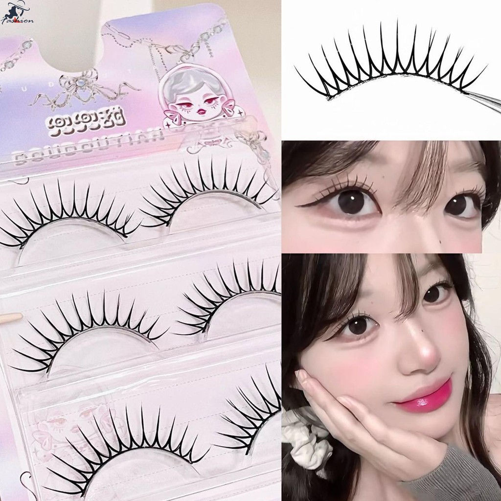 COD+แหนบฟรี🎁 ขนตาปลอมชิ้นเดียวสีดําผู้หญิง DIY อะนิเมะ Full Strip Lashes สําหรับ Enlarging Your Eyes ธรรมชาติ