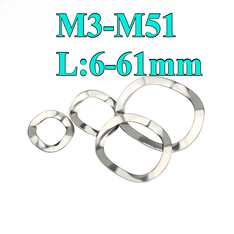 ((LXY) แหวนคลื่นสปริง รองตลับลูกปืนกันรุน สแตนเลส 304 / Wave Washer Spring Stainlesss Steel SUS304 M3-M51 L: 6-61mm (RM-TH-w)