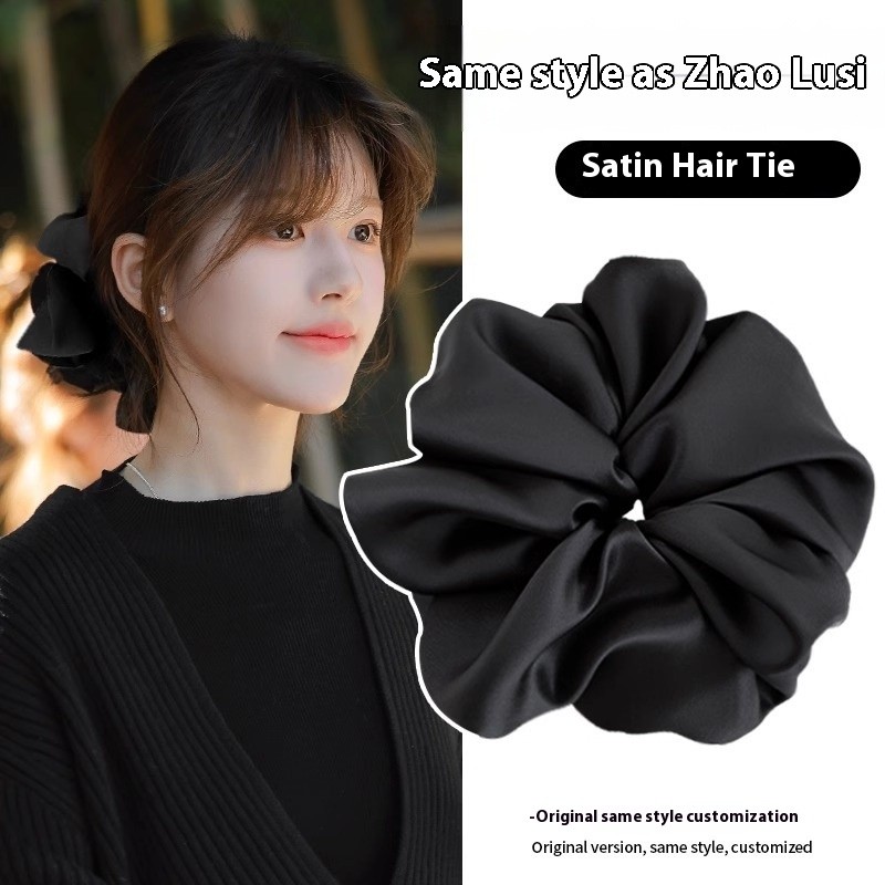 Scrunchie Satin สไตล์ใหญ่สำหรับผู้หญิง ใช้ทำทรงผมบันและหางม้า