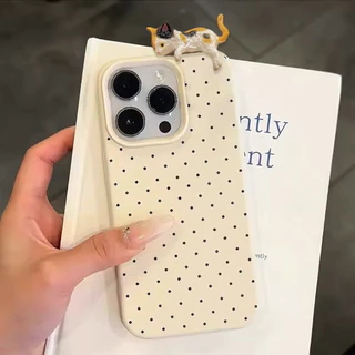 เคสโทรศัพท์ For iPhone 11 13 16 pro max Case iPhone 13 17 15 pro max 12 14 13 pro max 16 13 Pro อุปกรณ์น้องแมว การ์ตูน