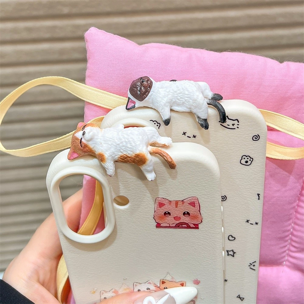เคส iPhone จี้รูปแมวการ์ตูน สำหรับ iPhone 11-17 Series thumbnail 5