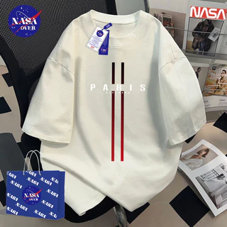 【พร้อมส่ง】🔥NASA ทรงโอเวอร์ไซส์ คอกลม เสื้อยืด ผ้าฝ้ายแท้100% ใส่ได้ทั้งชายหญิง📏ลายเส้นตั้งตรง แขนสั้นYG1268