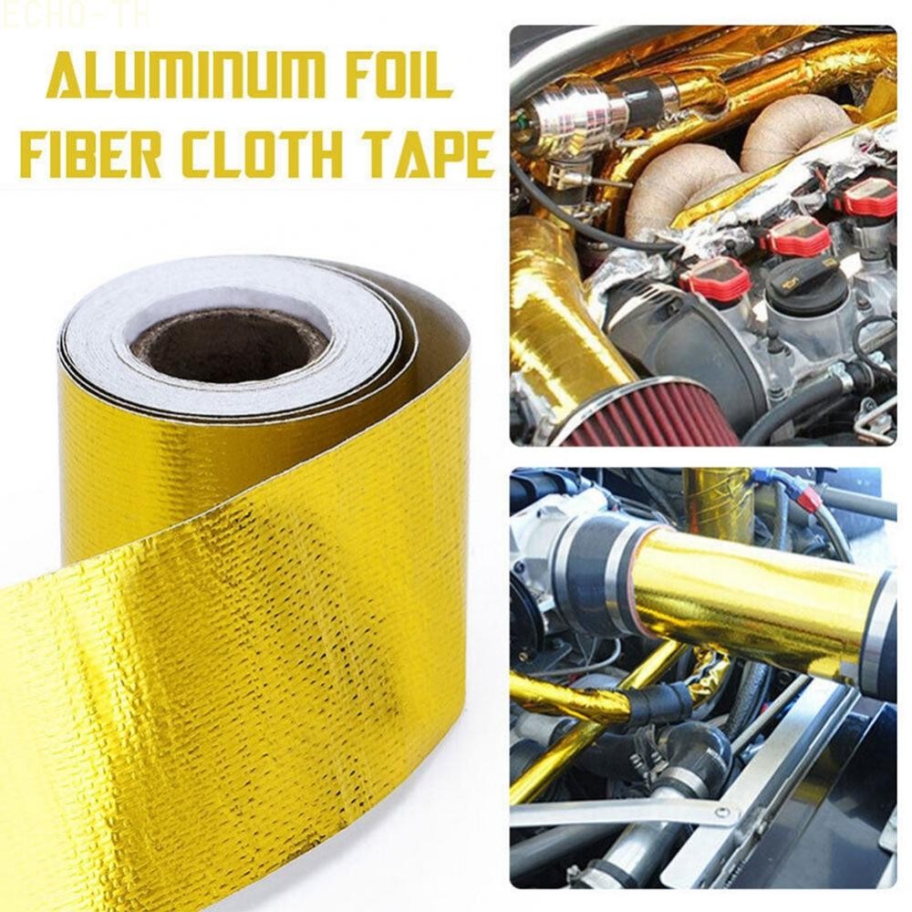 【ECHO】Insulation Tape 5cm*5m/0.8in*16.4ft Air Intake Pipe Car Truck Parts Golden【Echo-baby】