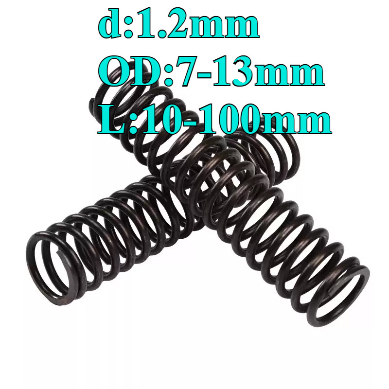 สปริงบีบอัด สปริงกลับ 65Mn สปริงเหล็ก สปริงอัด d1.2mm * OD7-13mm * L10-100mm (ZQ-XDT-VN)