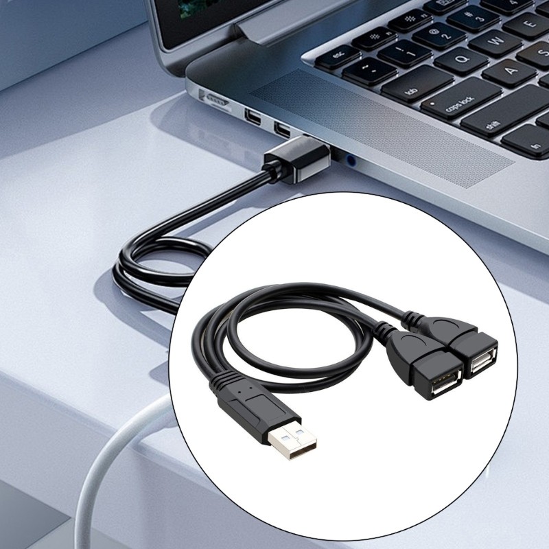 Doublebuy USB2 0 สายแยก USB ชาย 2 หญิง USB2 0 Converter พอร์ต USB Expander สาย Multiport แยก A