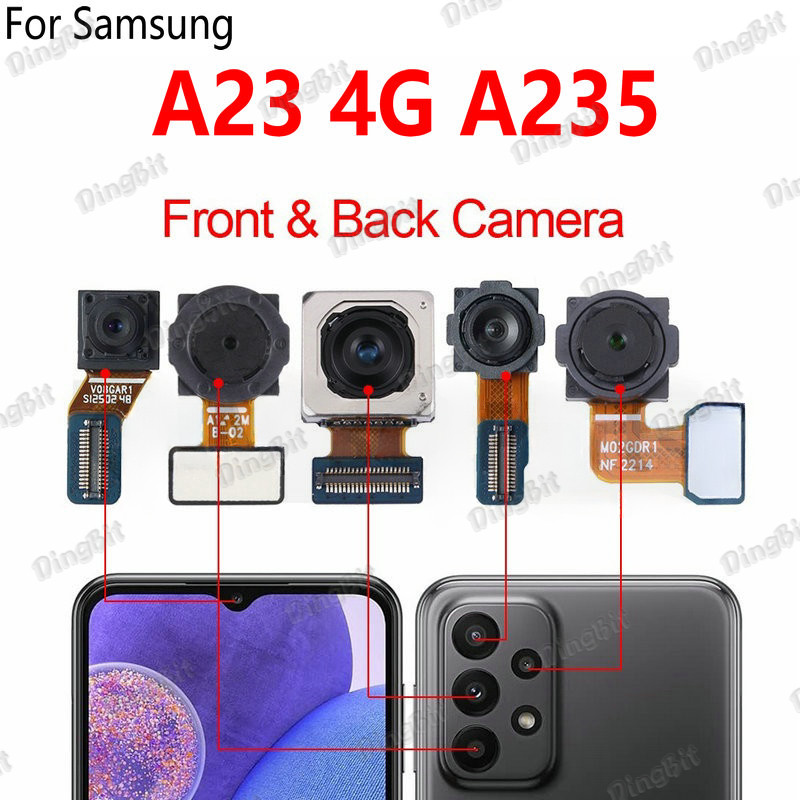 สําหรับ Samsung Galaxy A34 5G SM-A346 ด้านหน้าด้านหลังกล้องหลัก Facing โมดูลกล้อง Flex Cable