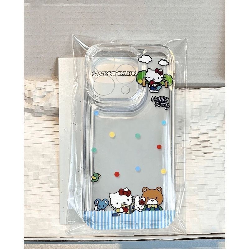 Softcase KT cat in reading Samsung clear pattern โปร่งใส Anti-slip original A02 03S A04E A05S A06 A1