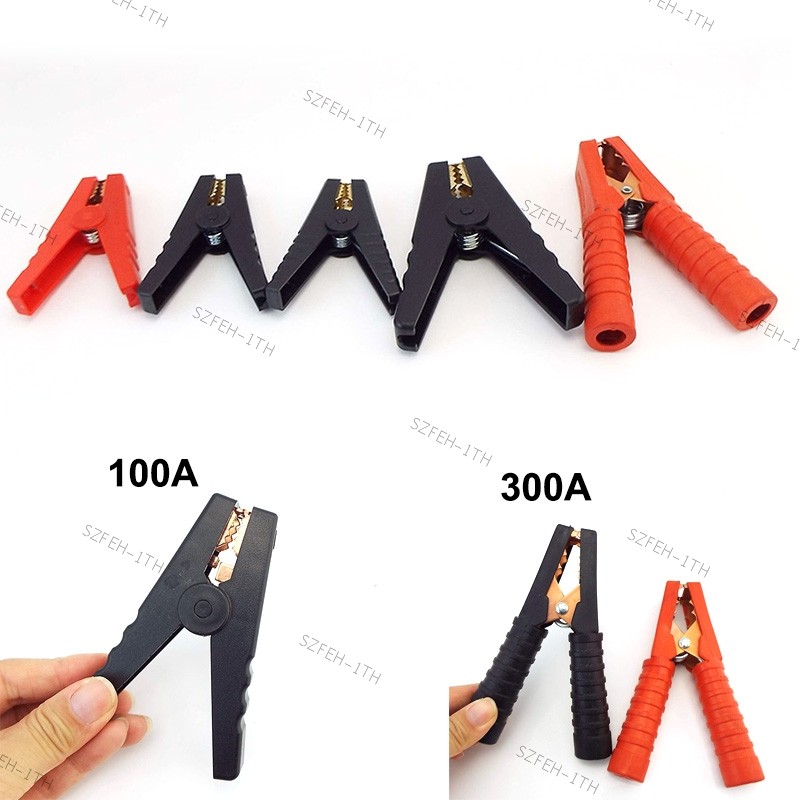 100A 300A จระเข้ไฟฟ้า big จระเข้ Clamps สําหรับ Connecter แบตเตอรี่รถยนต์ฉนวนทองแดงทดสอบคลิปจับไฟฟ้า F@ 3TH
