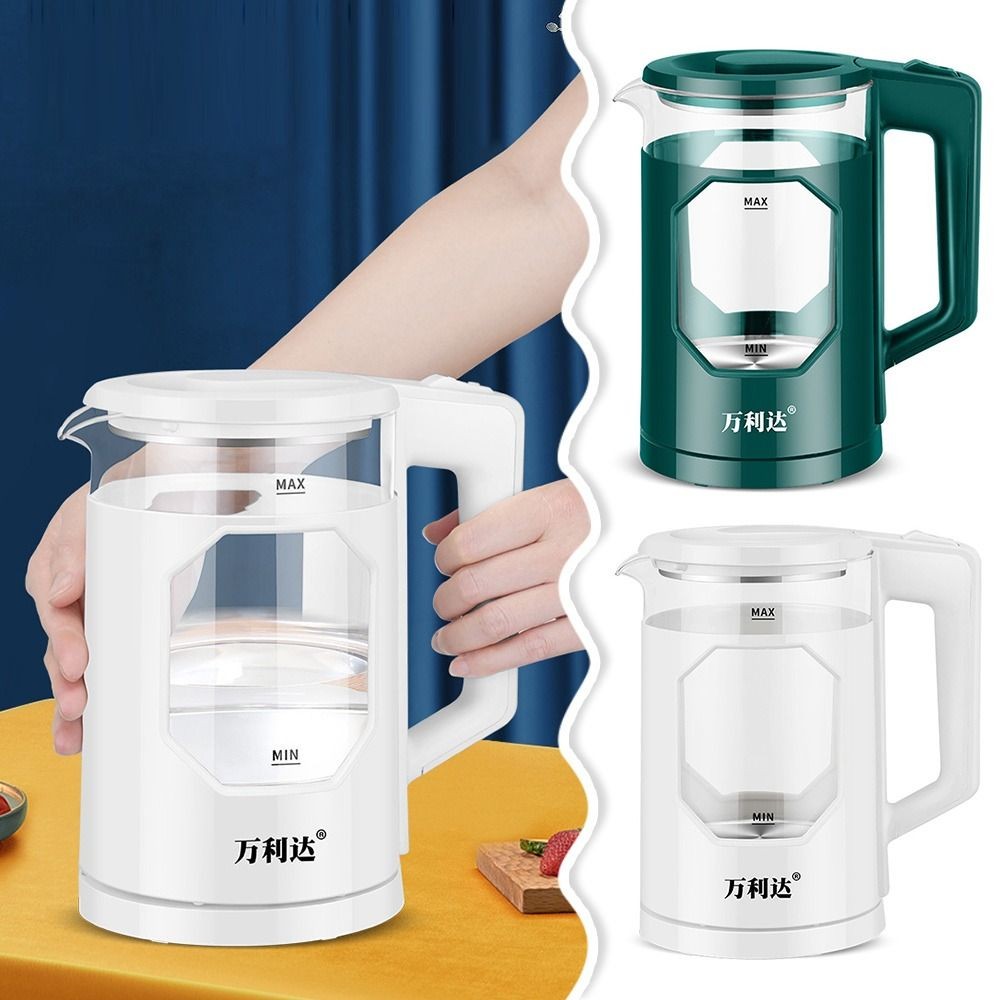 กาต้มน้ําไฟฟ้ามือความจุขนาดใหญ่ 2.3 ลิตรพร้อมระบบปิดอัตโนมัติกาต้มน้ําร้อน, กาต้มน้ําแก้วซิลิกาโบรอนสูงที่ทนทานอุปกรณ์ครัว - รูปที่ 5