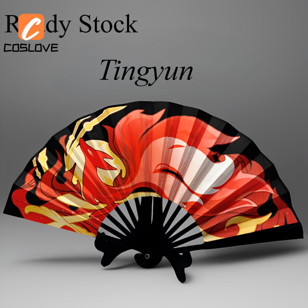 อะนิเมะเกมรางดาว Honkai Tingyun พัดลมพับ 27 ซม.คอสเพลย์ตกแต่ง Props แฟนมือขนาดเล็ก Big Perfect Restoration
