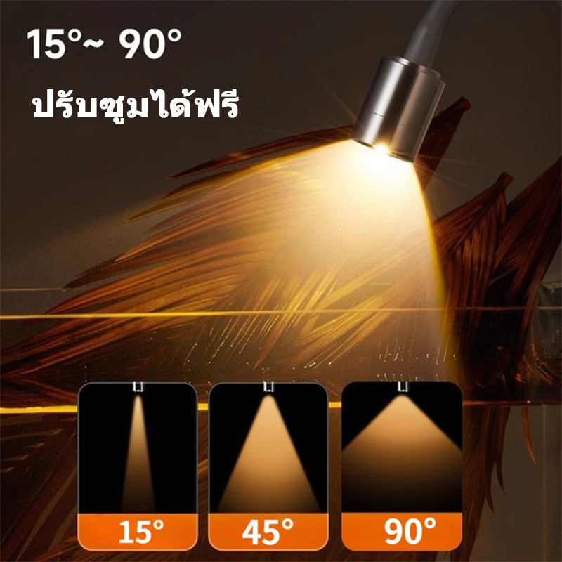 3 สี โคมไฟตู้ปลา LED ไฟเลี้ยงตู้ปลา ซูมได้ กันน้ํา สําหรับตกแต่งตู้ปลา การหมุน 360° การหรี่แสง 3W USB - รูปที่ 2