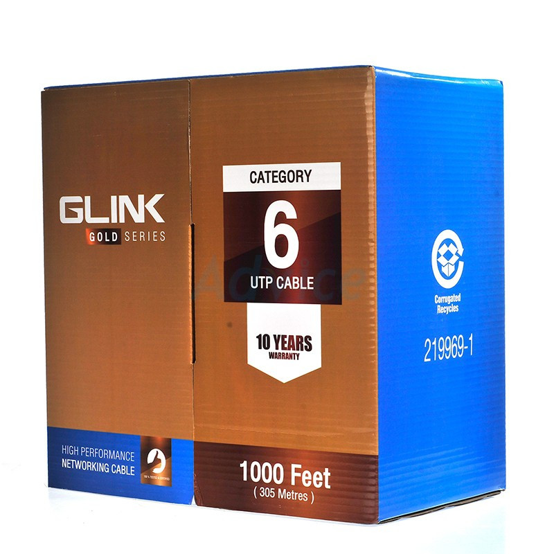 สาย Glink UTP Cat 6 Lan พร้อมสายเคเบิลเครือข่าย 24AWG / 23AWG 305 เมตร