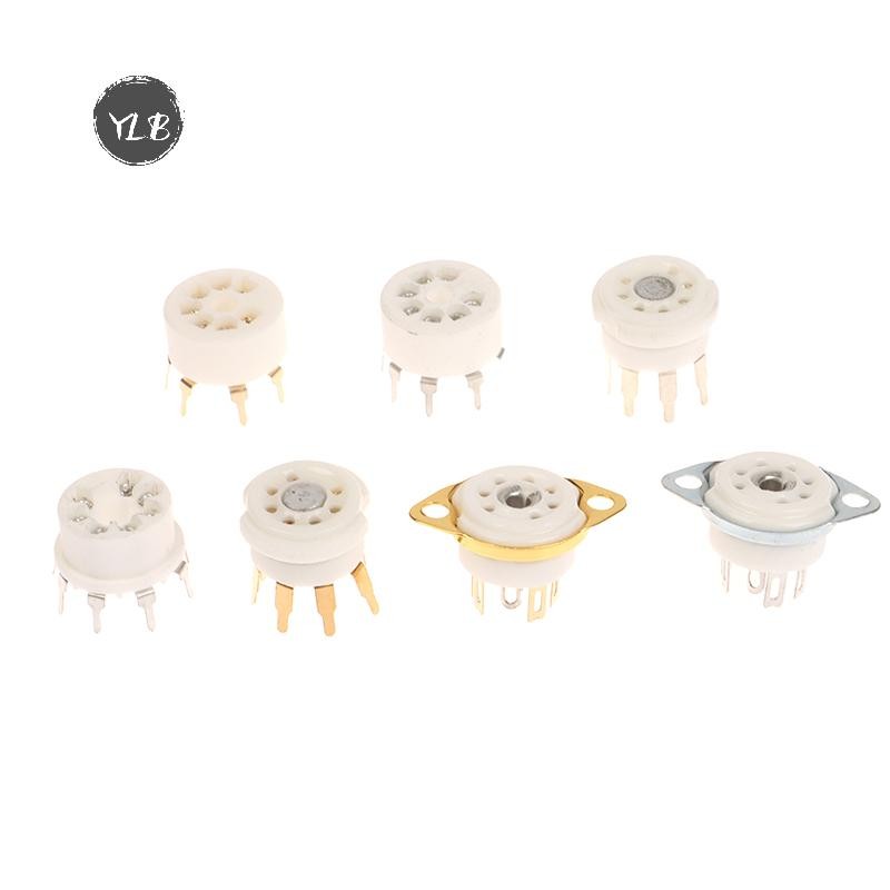 YLB> 1PCS 6AQ5 EAA91 6J1 6J2 6X4 6Z4 ซ็อกเก็ตหลอดGold-Platedซ็อกเก็ตสําหรับ 7Pin B7G Vaccumหลอดเครื่