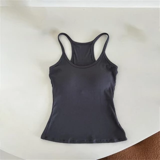 S-3XLเสื้อกั๊กเปลือยหลังรูปตัว I สำหรับผู้หญิง สไตล์ยุโรปและอเมริกา มีแผ่นรองหน้าอก เสื้อสลิงสาวฮอต