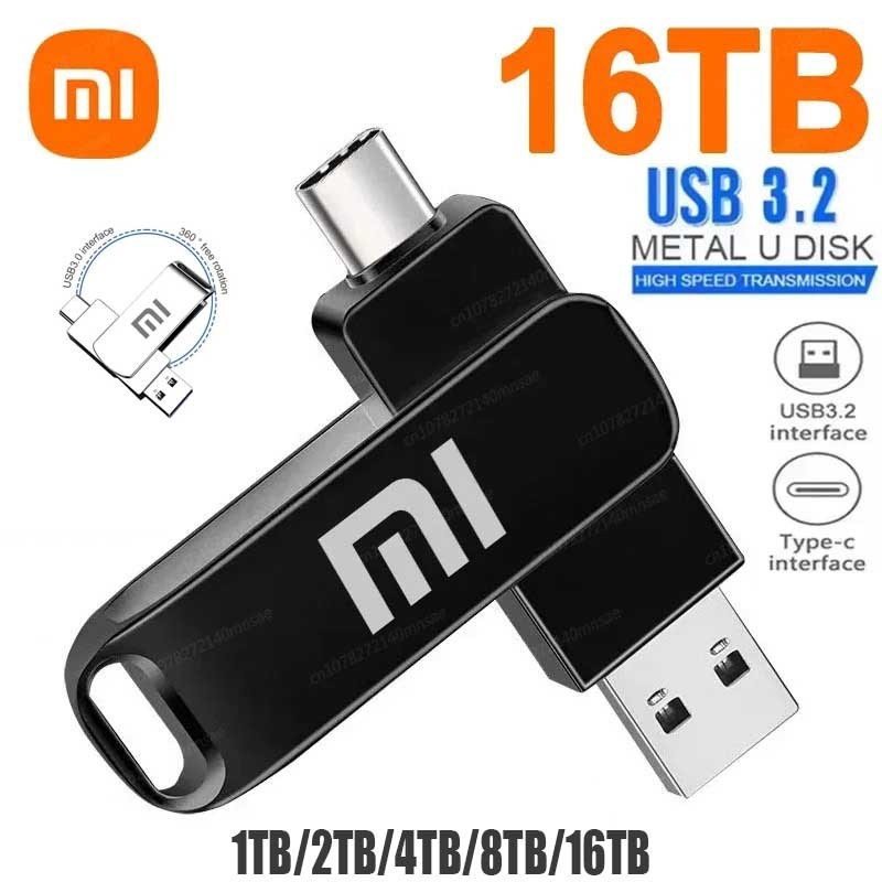 16TB USB แฟลชไดรฟ์ USB 3.2 ความทรงจํา Type-c 2-In-1 8TB 16TB OTG Pendrive 128GB 2TB ความเร็วสูงแฟลชดิสก์สําหรับคอมพิวเตอร์โทรศัพท์มือถือ