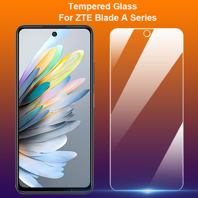 ใช้งานร่วมกับ ZTE ใบมีด A75 A52 A72 A51 A71 A51s Lite กระจกนิรภัยใส 9H 2.5D พรีเมี่ยมป้องกันหน้าจอระ