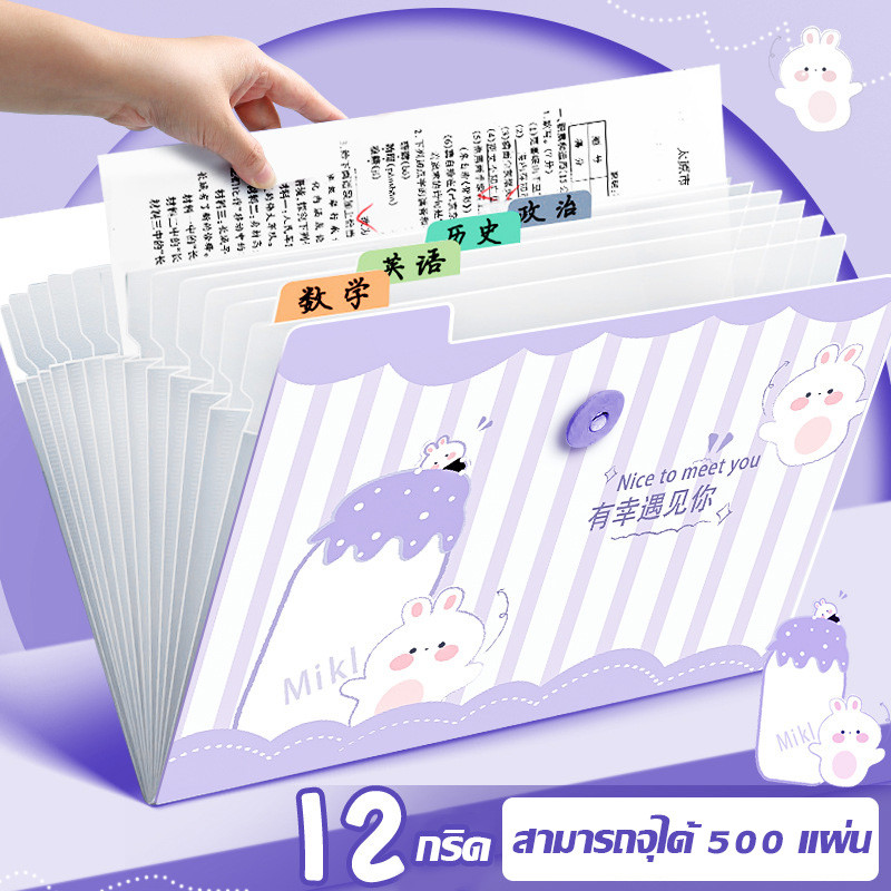 ช่องเก็บเอกสาร A4 12 ช่อง ใช้เก็บเอกสารและหนังสือ มีให้เลือก 5 สี บรรจุได้ 500 แผ่น - รูปที่ 5