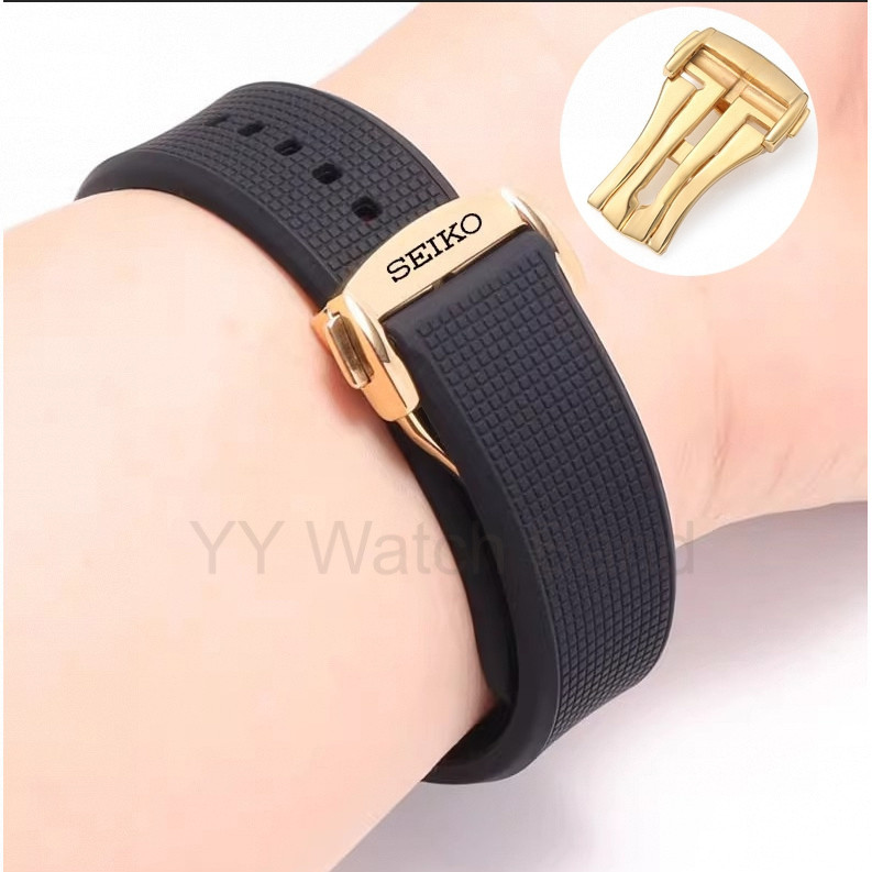 สายยาง 18/19/20/22/24 มม. เหมาะสําหรับ Seiko No. 5 สายนาฬิกาซิลิโคน Water Ghost Abalone สามารถดําน้ํากีฬาสายรัดกลเปลี่ยนสร้อยข้อมือนาฬิกา