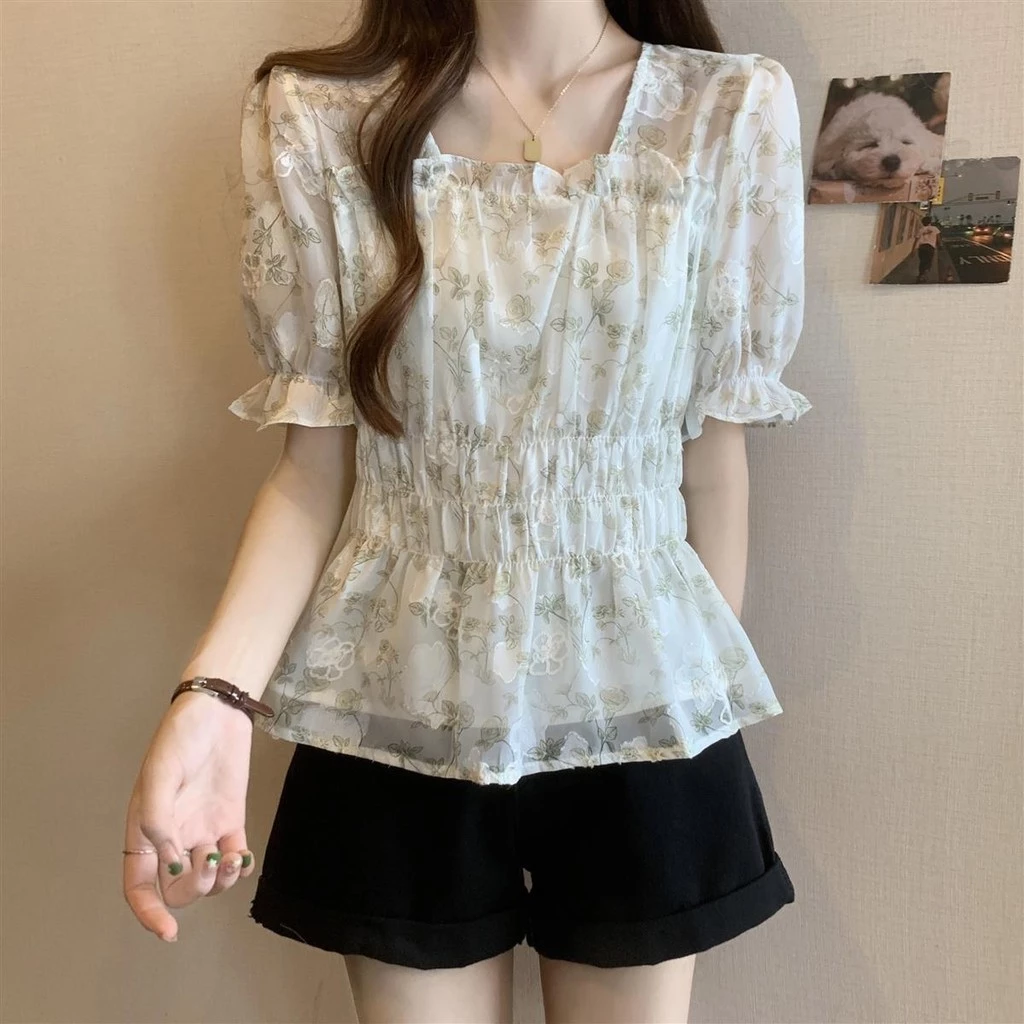 เสื้อผู้หญิงแขนสั้นลายดอกไม้ ไซส์ M-2XL thumbnail 10