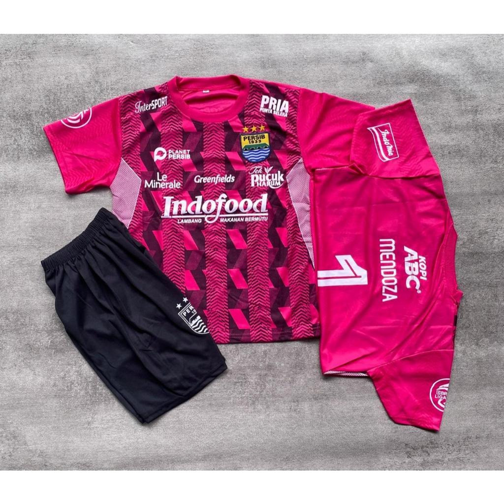 เพอร์ซิบ ชุดฟุตบอล สีชมพู เสื้อบอล เด็ก ครบไซส์ 6เดือน-15ปี รุ่นใหม่ 2025