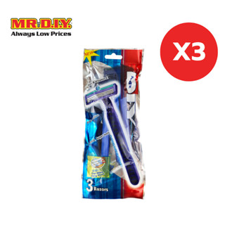 [3 แพ็ก] MR.D.I.Y. มีดโกนแบบ 3 ใบมีดพร้อมแถบว่านหางจระเข้ แล…