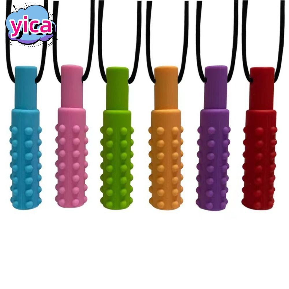 YICA Chewy จี้,ซิลิโคนดูแลเด็กสร้อยคอยางกัด,จี้จุกนมหลอกที่มีประโยชน์ Sensory Chew สําหรับออทิสติก A