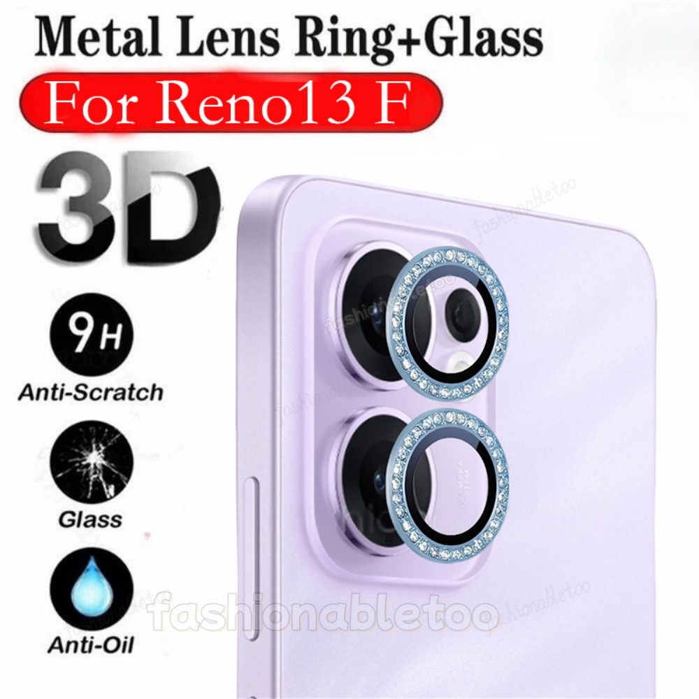 สําหรับ Reno13F Glitter เพชรโลหะแหวนกล้องเลนส์ป้องกันฟิล์มสําหรับOppo Reno 13 F Pro 13F 13pro Reno13