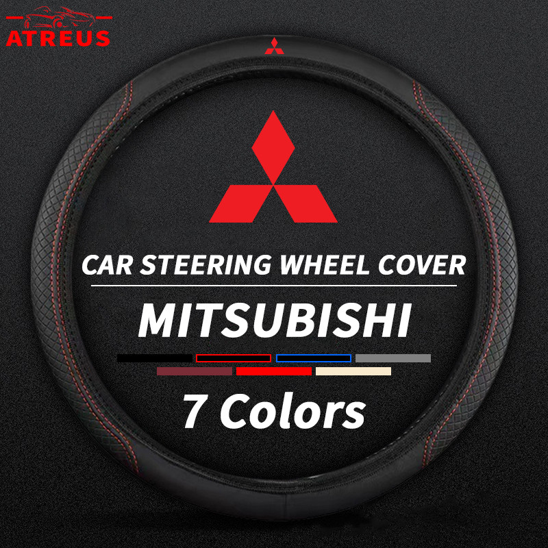 ที่หุ้มพวงมาลัยรถยนต์  Mitsubishi 38cm  เหมาะกับ Triton Xpander Pajero Sport Attrage  Xforce Outlander ปลอกปูที่นั่งล้อขับ   เหมาะกับทุกฤดู
