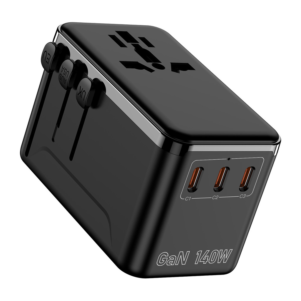 Global Travel Charger 140W ปลั๊กแปลง 3C1A Fast Charge Gallium Nitride GaN อะแดปเตอร์มัลติฟังก์ชั่น