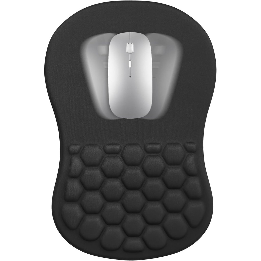 Ergonomic Mouse Pad with Wrist Support, Wrist Rest Pain Relief Mousepad with Non-Slip PU Base, Ideal Mouse Pads for Home & Office Laptops, PC, Wireless Mouse Desk (Black), Large