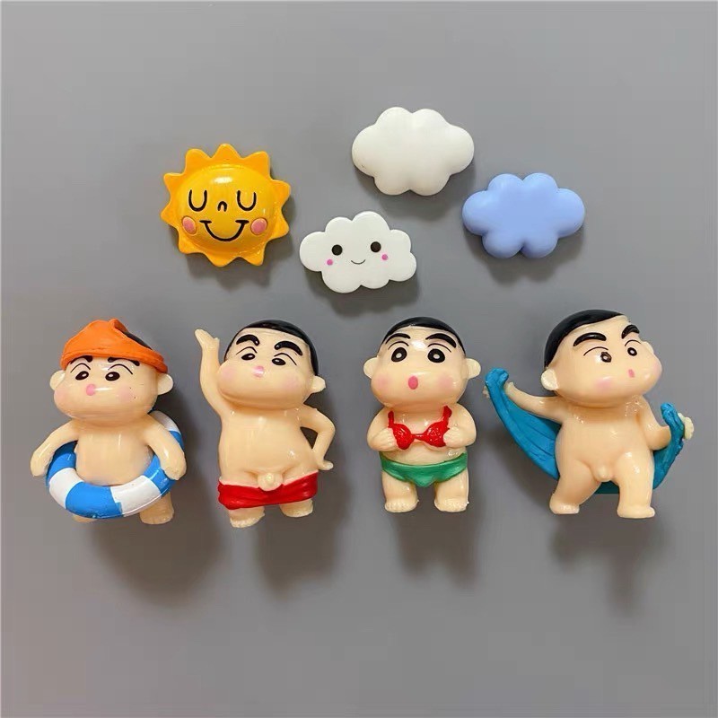 โมเดล ชินจังจอมทะเล้น เซต4ชิ้น โมเดลจิ๋ว Crayou Shin-chan คอลเลคชั่นชายทะเล แต่งบ้าน งานDIY ของตกแต่ง ของเล่น สะสม