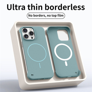 Magnetic Ultra Thin Frameless กันกระแทก Hard เคสโทรศัพท์สําหรับ OPPO Reno 14 Pro 13 Pro 5G ค้นหา X8 Pro ไร้สายชาร์จ PC กันกระแทกฝาครอบปลอก