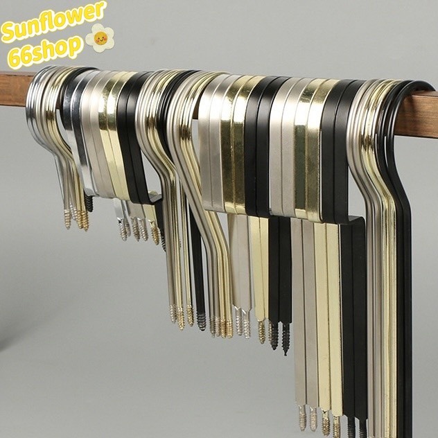 Sunflower66 ตะขอแขวนไม้แขวนเสื้อ ตะขอสแตนเลสหมุนได้ (แพ็ค12ชิ้น)
