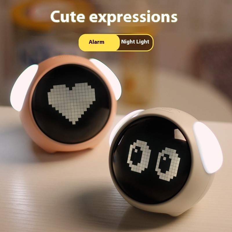 นาฬิกาปลุกอัจริยะ LED Emoji Clock บอกอุณหภูมิ มีไฟ ชาร์จได้ Night Light Alarm Multi-Function