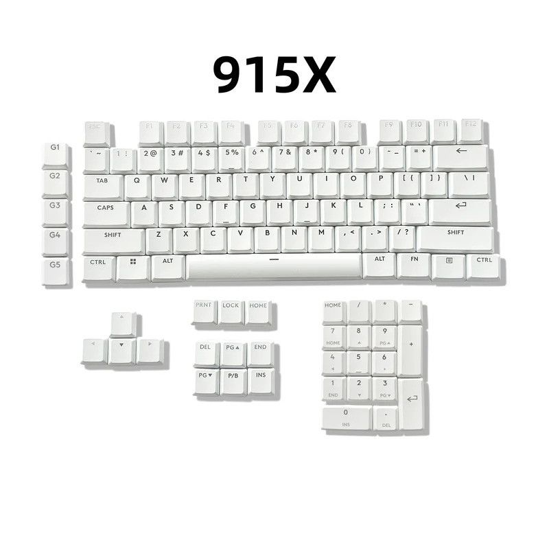Original Low-Profile Cross Stem Keycaps สําหรับ Logitech G915X คีย์บอร์ด, Backlit เปลี่ยนชุดปุ่มกด (