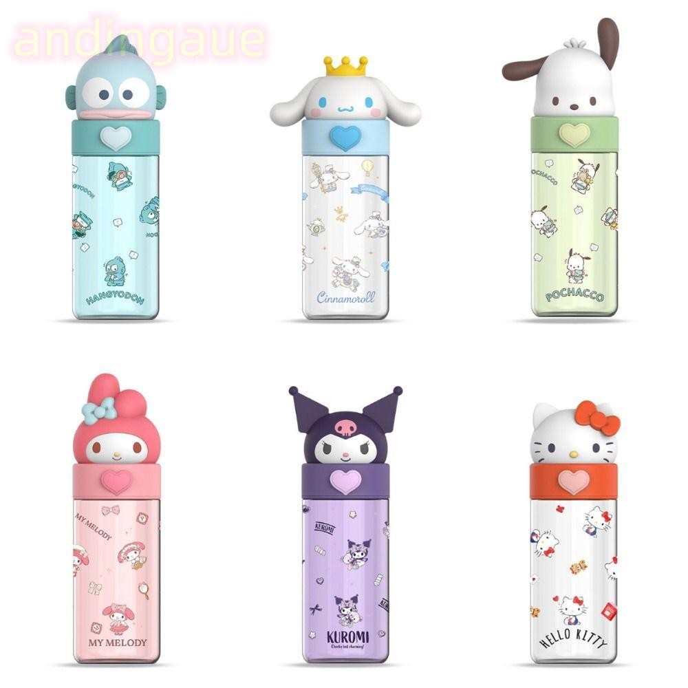 ANDIN Cinnamoroll ถ้วยพลาสติก, การ์ตูน Hello Kitty Sanrio ขวดน้ํา, Melody 500ml Kawaii Kouromi ถ้วยน้ํา
