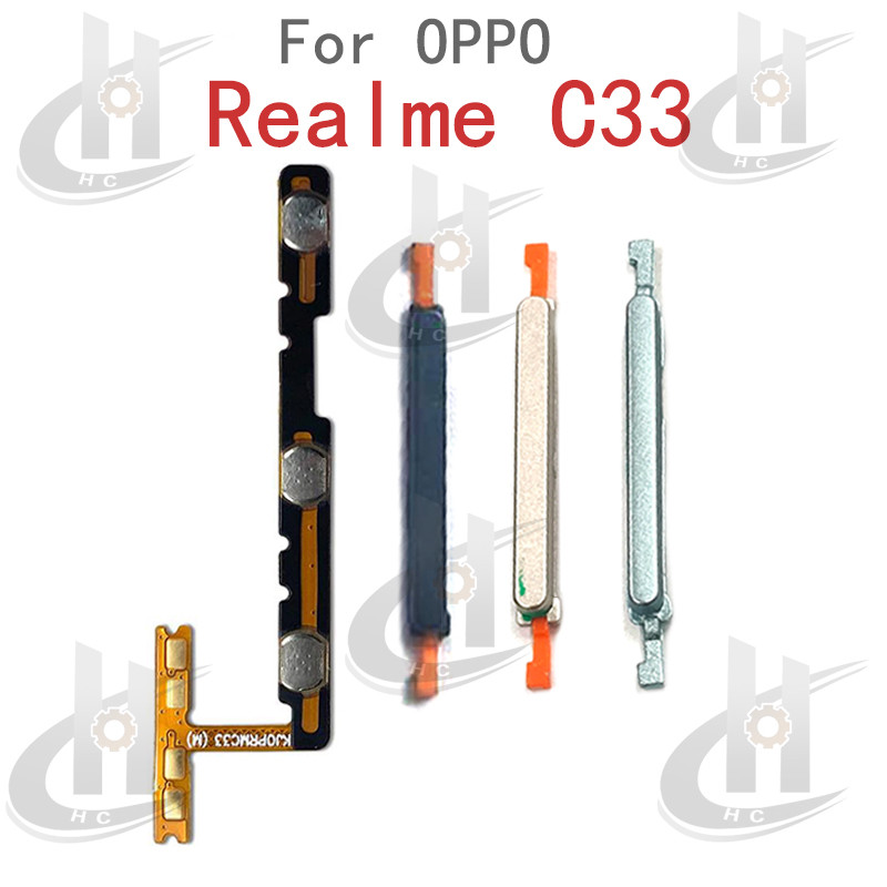สําหรับRealme C33 RMX3624 ปุ่มปุ่มFlex Cable Keysปุ่มปิดระดับเสียงขึ้นลงด้านข้างอะไหล่ทดแทน