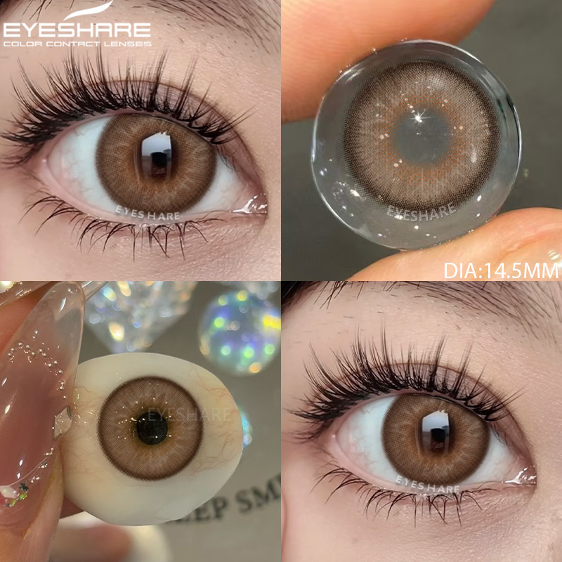 [จัดส่งจากประเทศไทย] อายชาร์ รูปแบบใหม่ คอนแทคเลนส์สี 1 คู่ สําหรับตา สีฟ้า ดวงตา เลนส์นิ่มสีน้ําตาล/เทา
