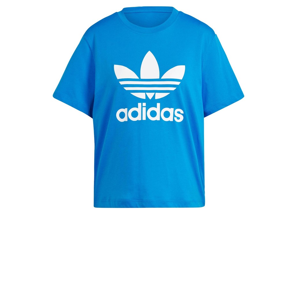 adidas Lifestyle Adicolor Trefoil Boxy Tee Women Blue IN8435 - รูปที่ 2
