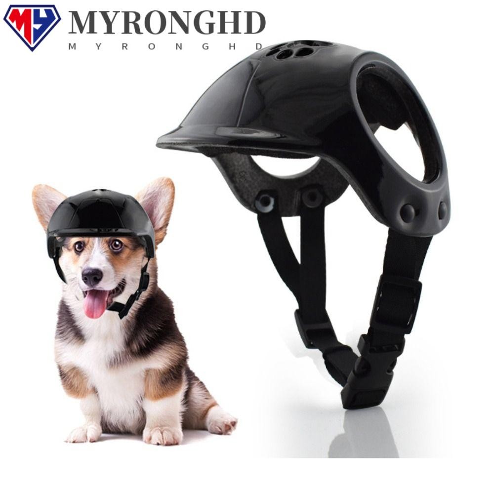 ไมรอนก์ หมวกกันน็อคสุนัขสัตว์เลี้ยง,พลาสติกสีทึบสัตว์เลี้ยงรถจักรยานยนต์หมวก,สวมทนสายรัดปรับหล่อด้วยรูหูลูกสุนัขหมวกนิรภัยสุน