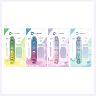 Elephant ตราช้าง เทปเน้นข้อความ รุ่นกาแล็กซี 2 สี ลบออกได้ กันน้ำ หน้ากว้าง 5 มม. ยาวสีละ 3 เมตร