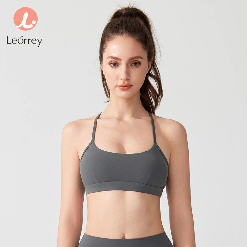 Leorrey-สายปรับได้ ถ้วยถอดได้ เสื้อชั้นในแบบสปอร์ตโยคะเนื้อนุ่ม thumbnail 3