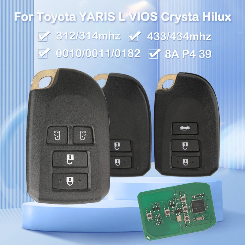 Toyota สมาร์ทคีย์ระยะไกล 433/434MHz สําหรับ Yaris Vios Crysta Hilux P4 39 BS1EW BS2ET ชิป 0010 0011 