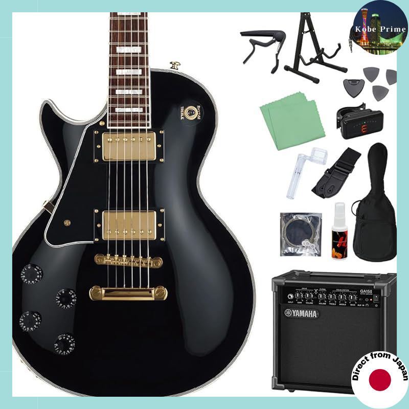 GrassRoots G-LP-60C/LH BK Electric Guitar Beginner 14-Piece Set [with GA15II] Left-Handed Les Paul C