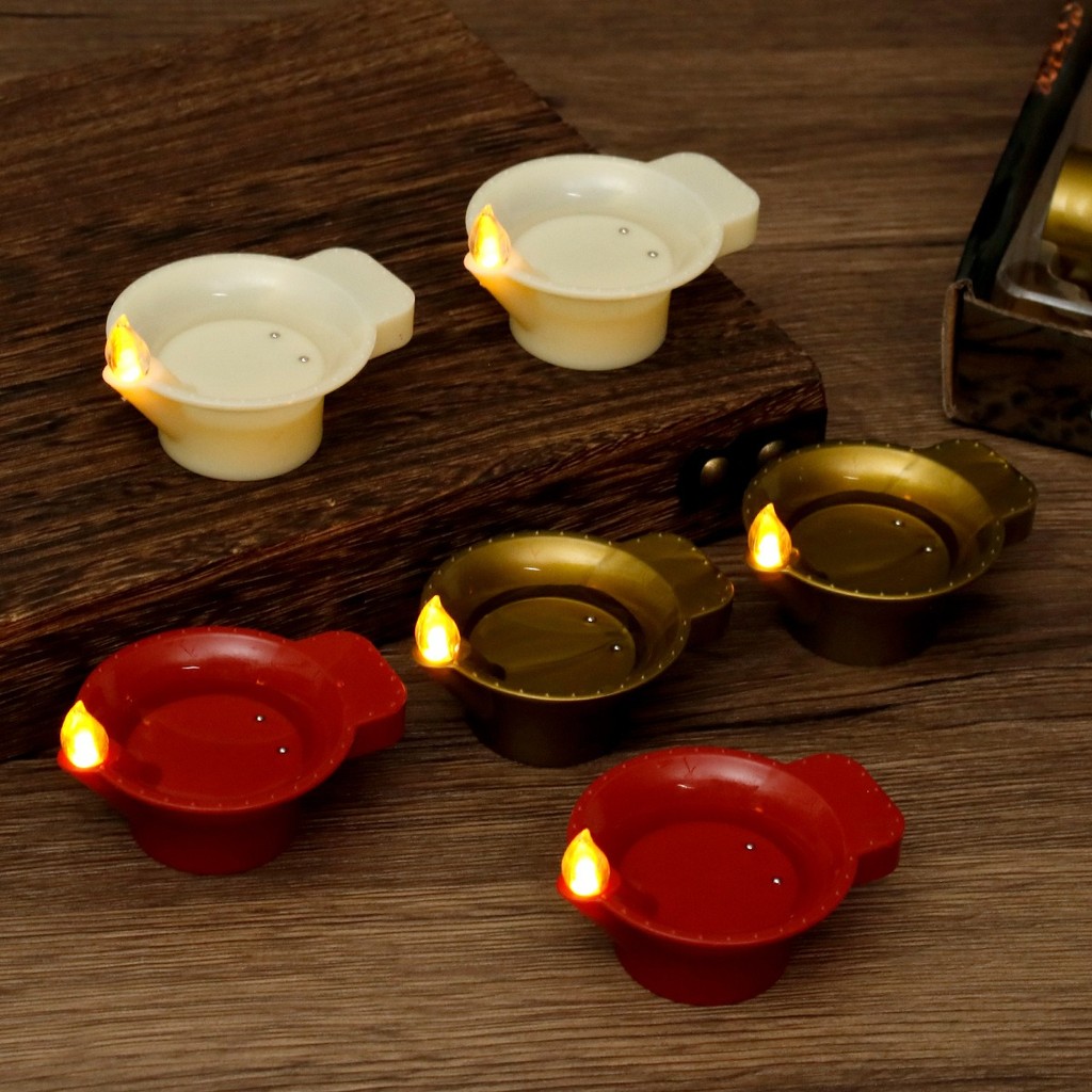 Diwali Diya โคมไฟ 2025 Deepavali ตกแต่งรายการ Happy Diwali เทศกาลตกแต่งเซ็นเซอร์น้ํา LED โคมไฟน้ํามั