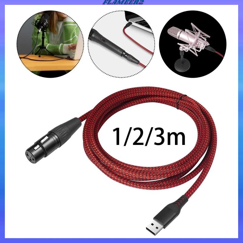 [Flameer2] สาย USB to XLR USB Male to XLR (3 พิน) ตัวเมียสําหรับเครื่องบันทึกเสียงแล็ปท็อปพีซี