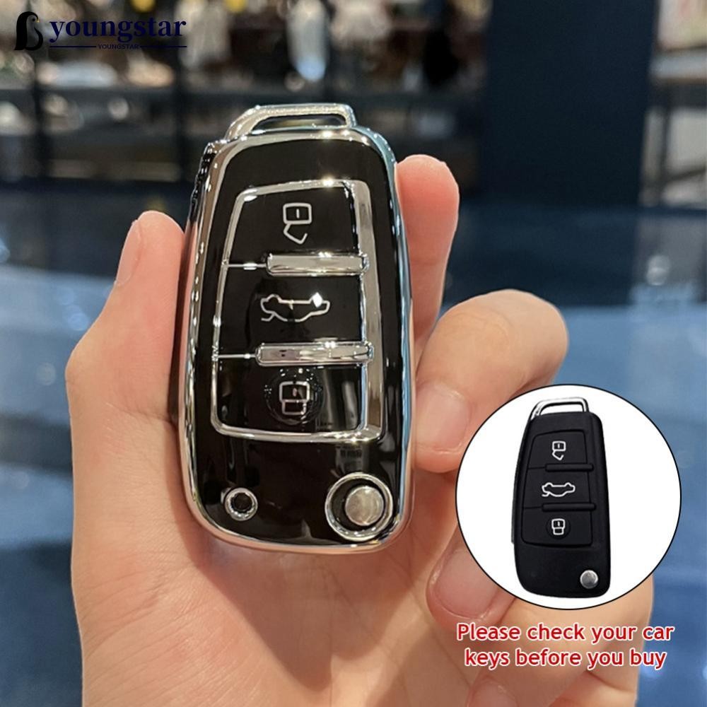 YOUNGSTAR รถพับฝาครอบกรณี Shell Fob สําหรับ Audi A1 A3 8P A4 A5 A6 C7 A7 S3 S7 S8 R8 Q2 Q3 Q5 Q7 Q8 