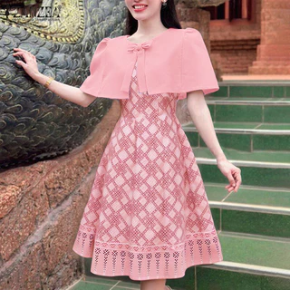 ZANZEA ชุดเดรสพิมพ์ลายสวยงาม คอทรงโอ สำหรับผู้หญิง