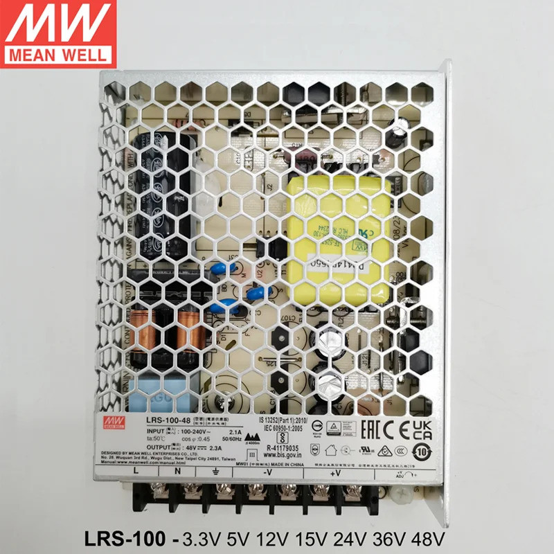 Original MEAN WELL LRS 100W LRS-100-3.3 LRS-100-5 LRS-100-12 LRS-100-15 LRS-100-24 LRS-100-36 LRS-10